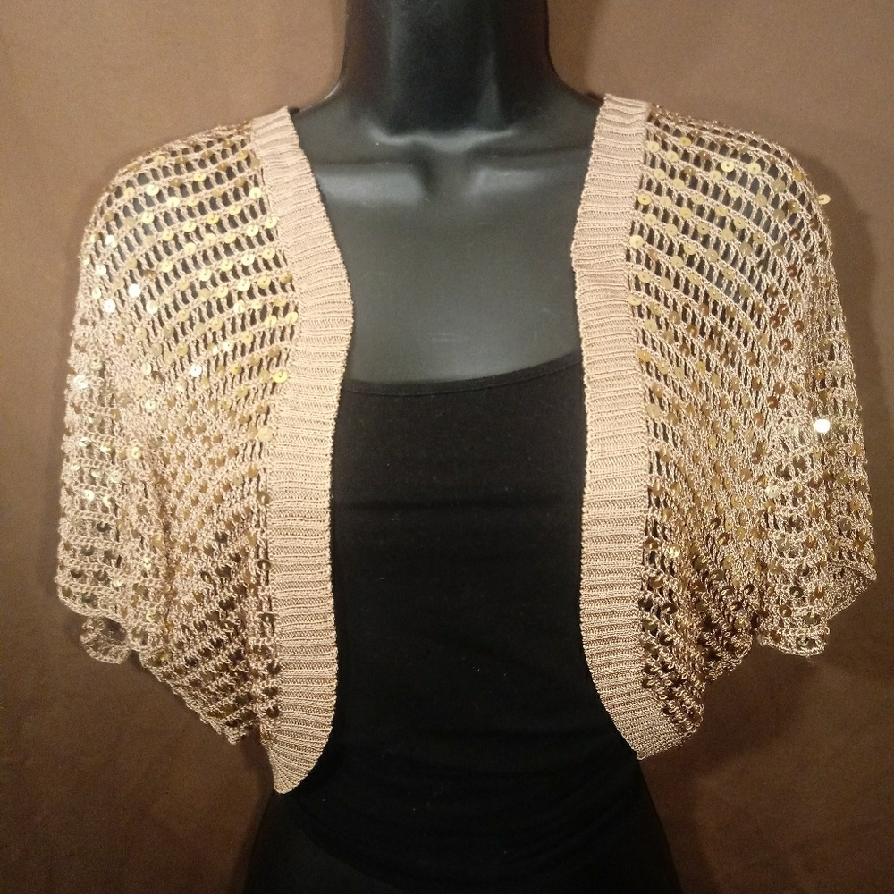 Ladies gold sparkle shrug